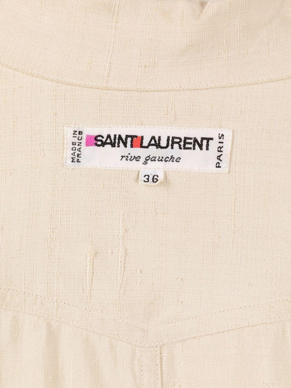 Beige Iconic 1970s Yves Saint Laurent YSL Ivory Safari Silk Dress 