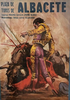 Iconic 1971 Large Original Framed Poster 'Bullfighting Alacete, Spain'