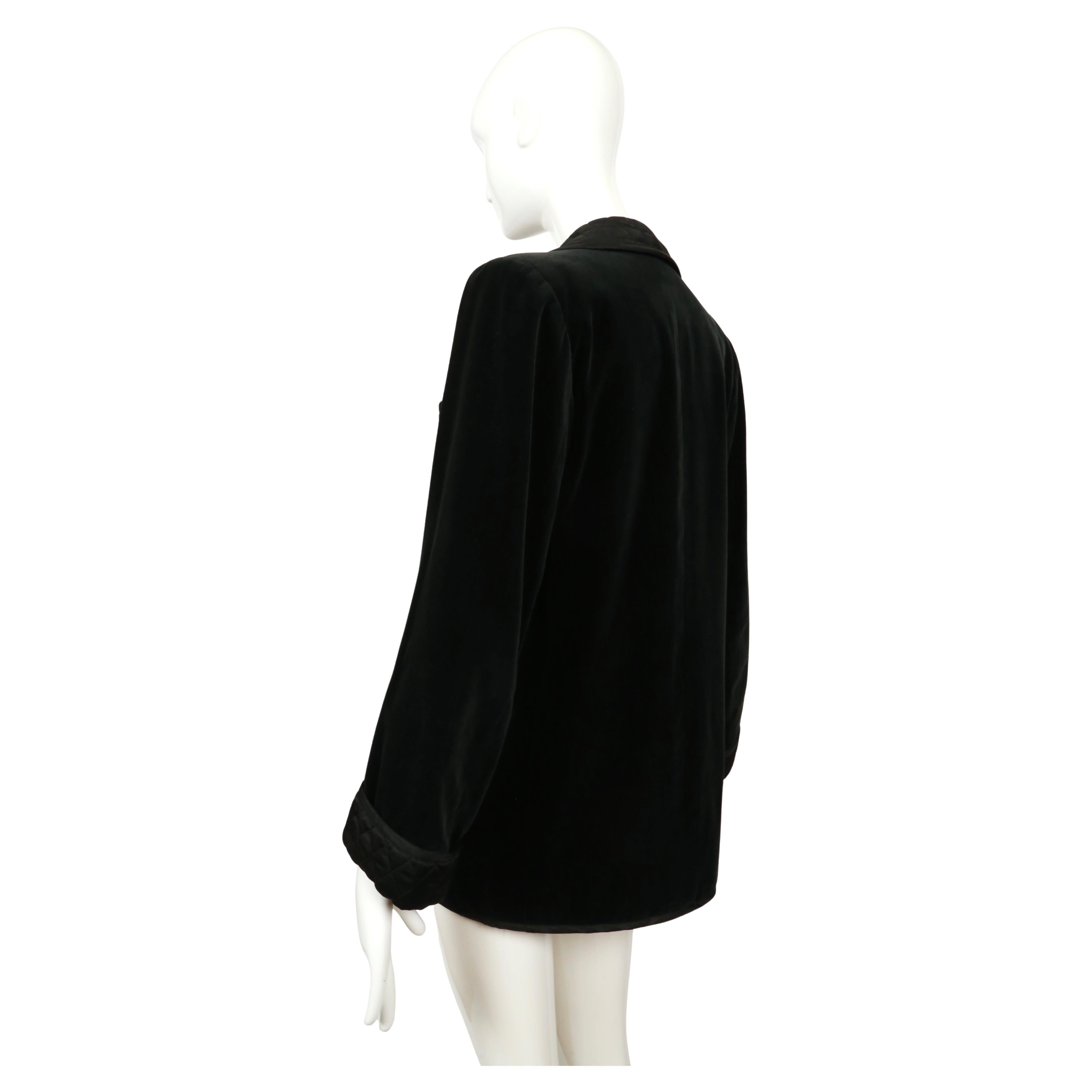Women's or Men's Iconic 1978 YVES SAINT LAURENT black velvet 'le smoking' jacket