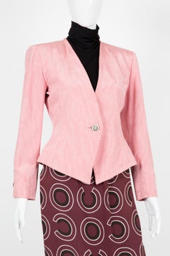Iconic 1980s Yves Saint Laurent YSL Pink Evening Jacket