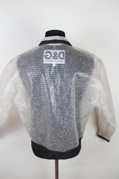 Ikonische 1990er D&G by Dolce & Gabbana Wickeljacke aus klarem Kunststoff in Blasenform