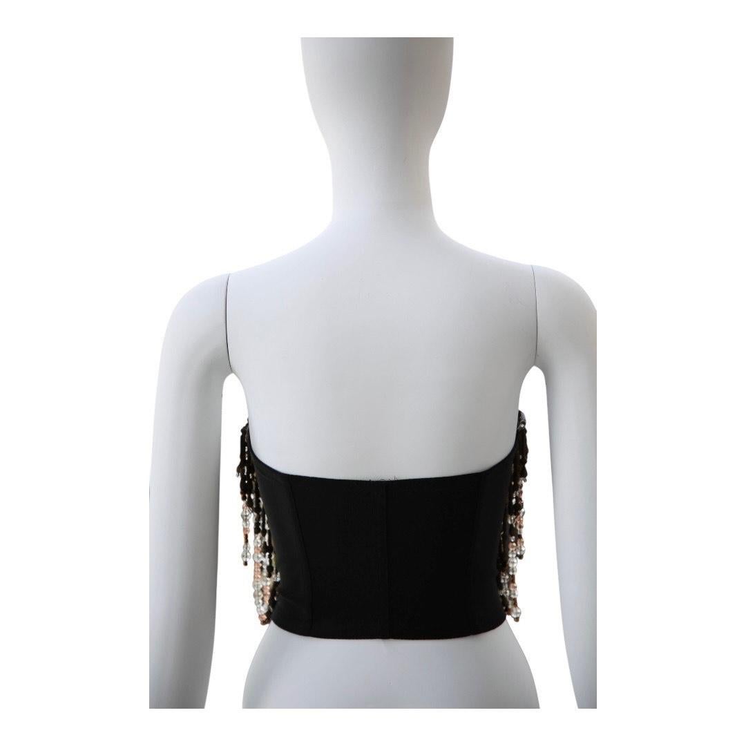 Top bustier con frange e perline Dolce & Gabbana, icona degli anni '90. in vendita 1