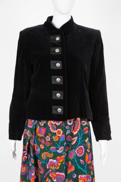 Iconic 1991s Yves Saint Laurent YSL Black Velvet Evening Jacket