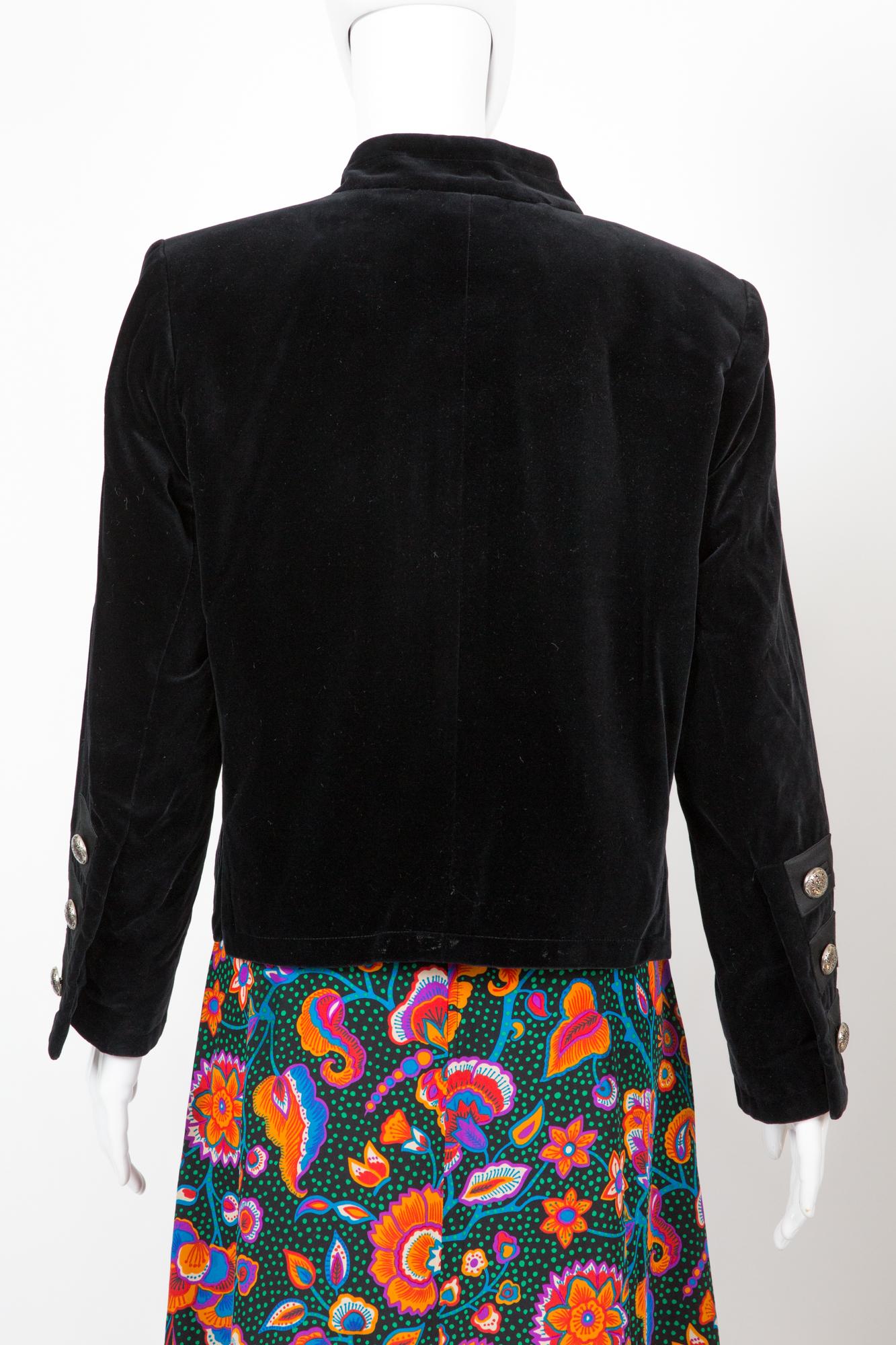 Women's Iconic 1991s Yves Saint Laurent YSL Black Velvet Evening Jacket