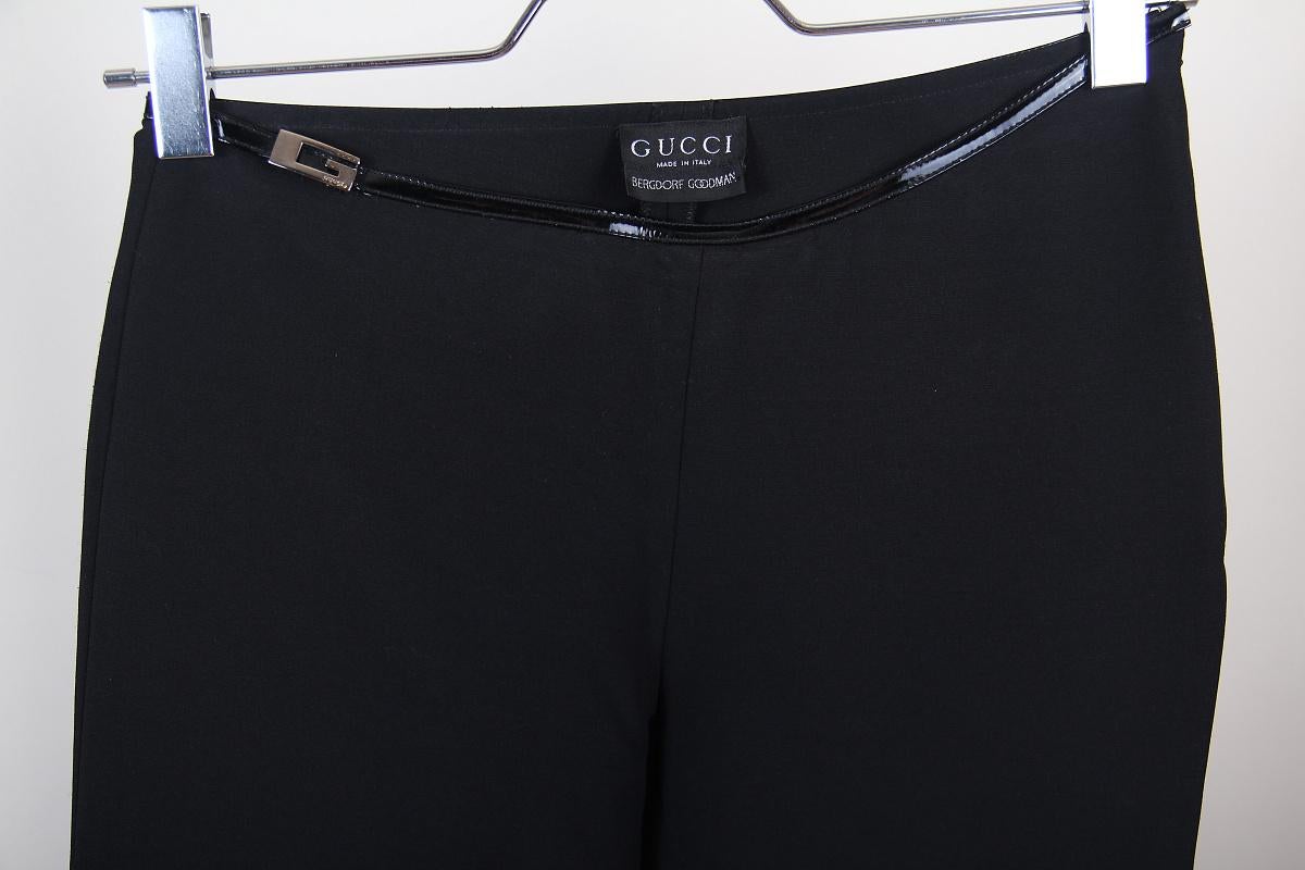 Iconic 1997 / 1998 F/W Gucci & Tom Ford Runway Asymmetrical G Buckle Pants IT 40 For Sale 14