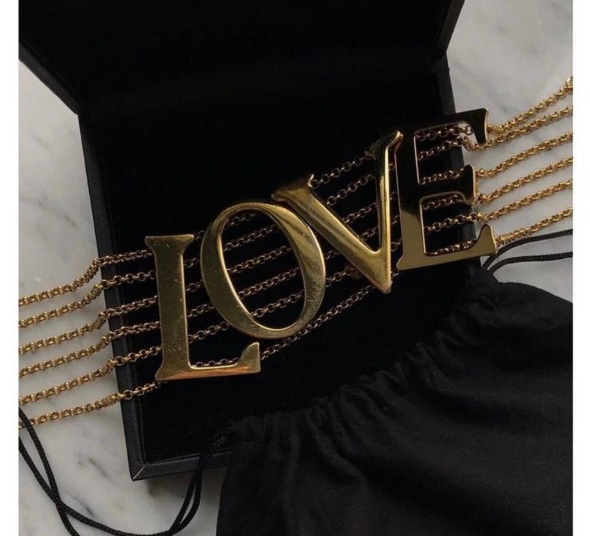 Women's Iconic 2003 Vintage Dolce & Gabbana LOVE Choker Necklace For Sale