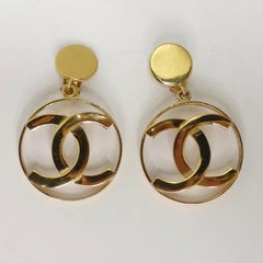 Iconic 24K Gold Chanel 1980s Jumbo Interlocking 'C' Hoop Earrings