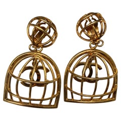 Iconic 90s Chanel Birdcage Clip On Earrings