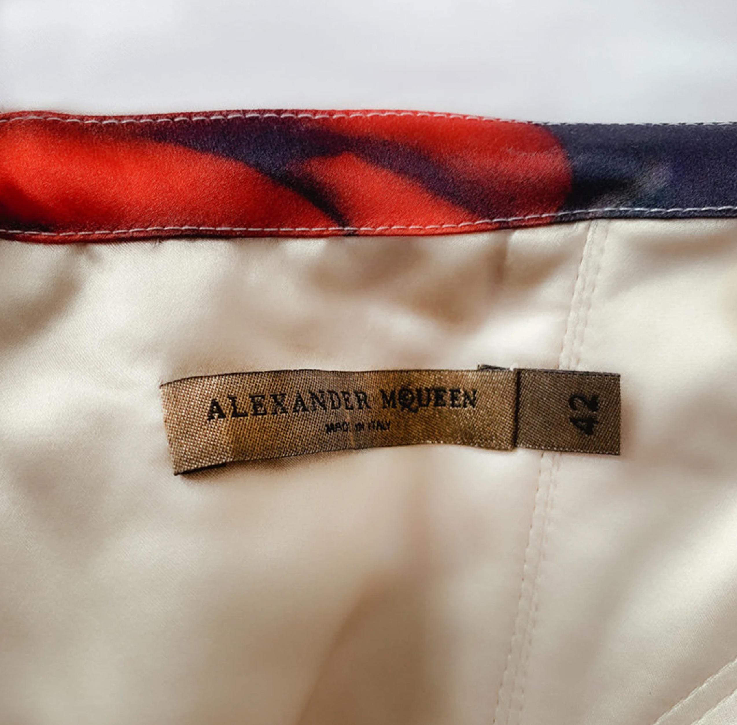 Beige Alexander McQueen AW 2008 Sculptural Pure Silk Corset Dress God Save The Queen For Sale
