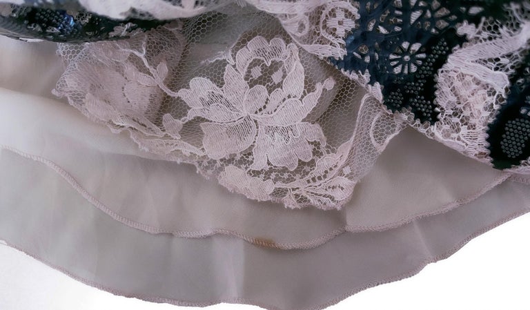 knee length dresses for ladies 2010 Alexander McQueen Black Crepe & Sheer Illusion Lace High-Low Gown main image 1