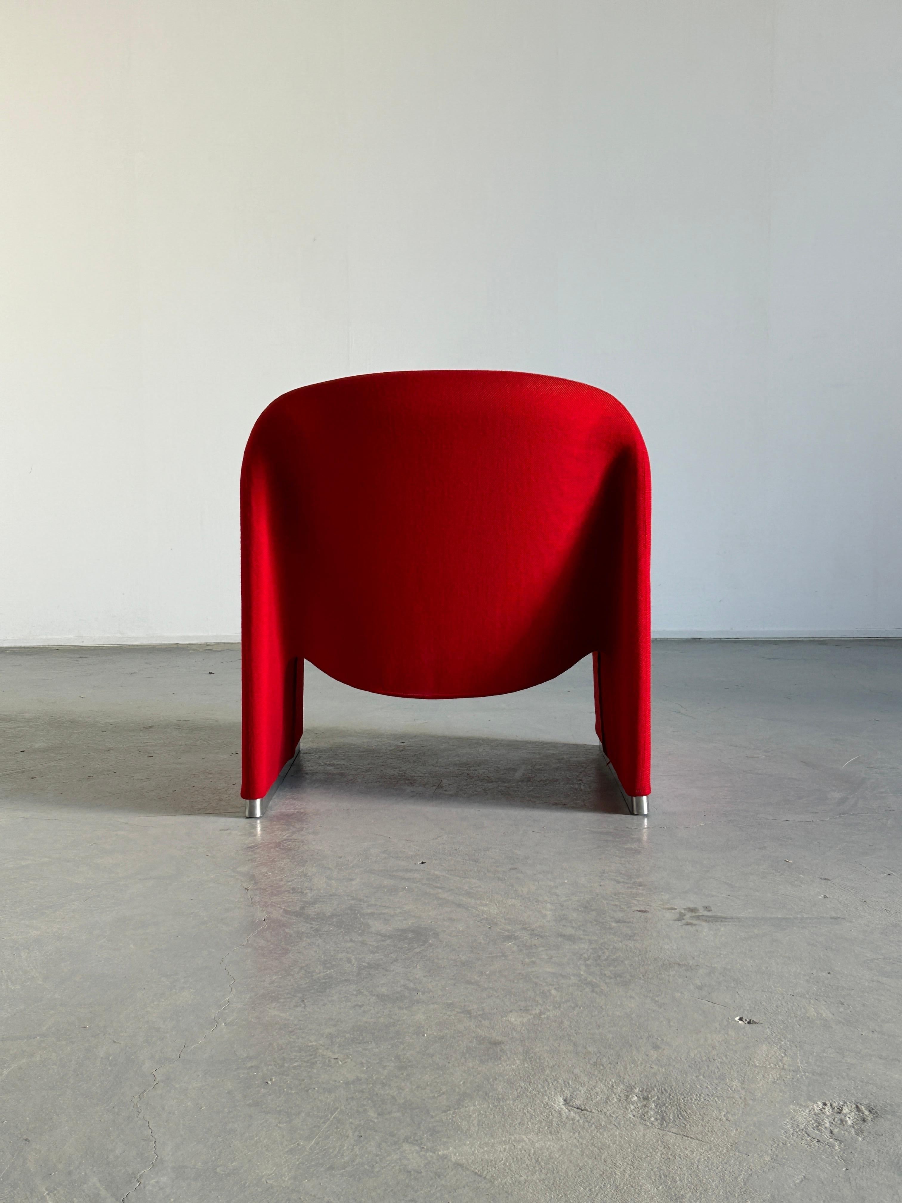 Late 20th Century Iconic 'Alky' chair by Giancarlo Piretti for Anonima Castelli, Red Fabric, 1970s