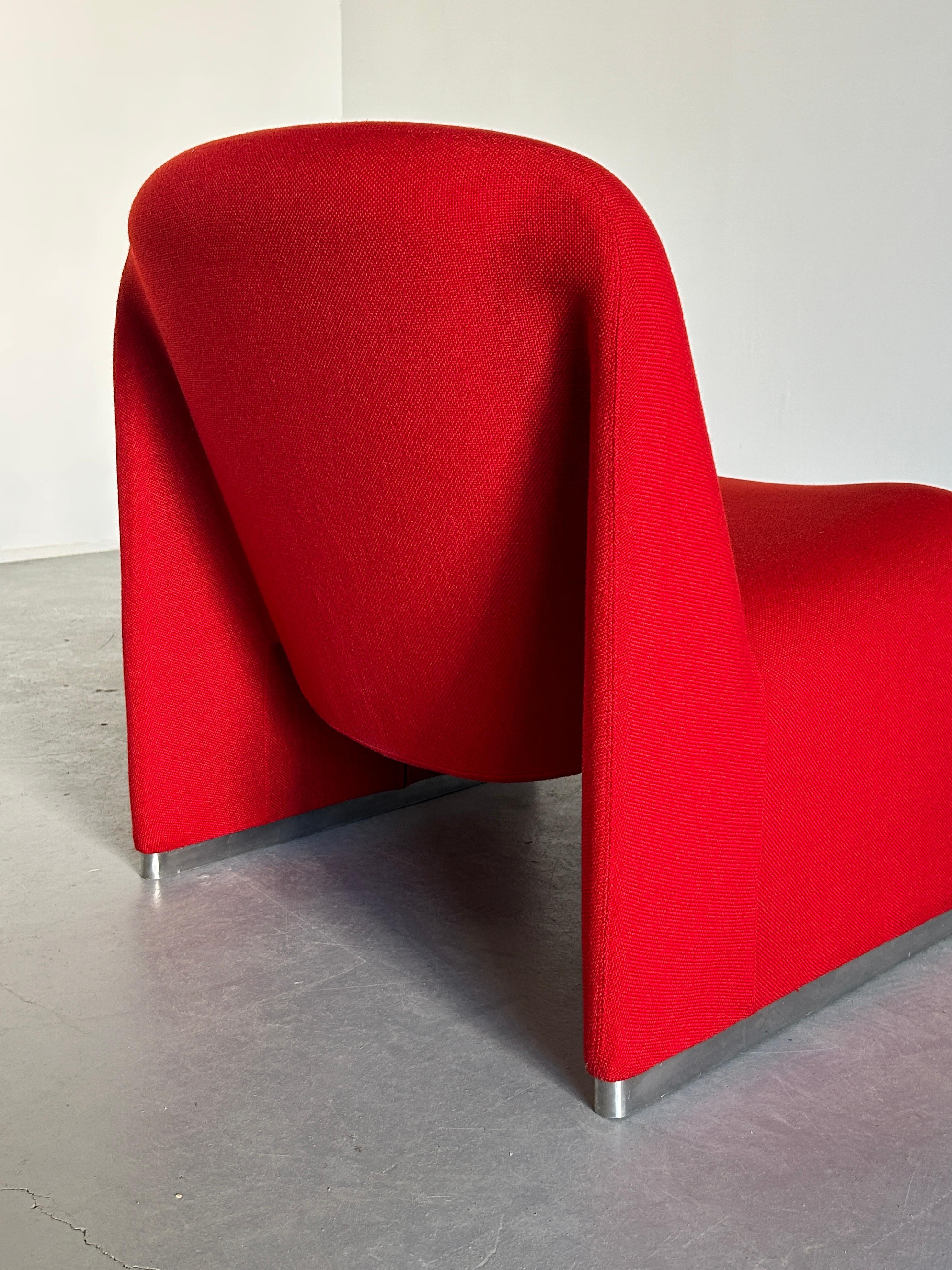 Iconic 'Alky' chair by Giancarlo Piretti for Anonima Castelli, Red Fabric, 1970s 2