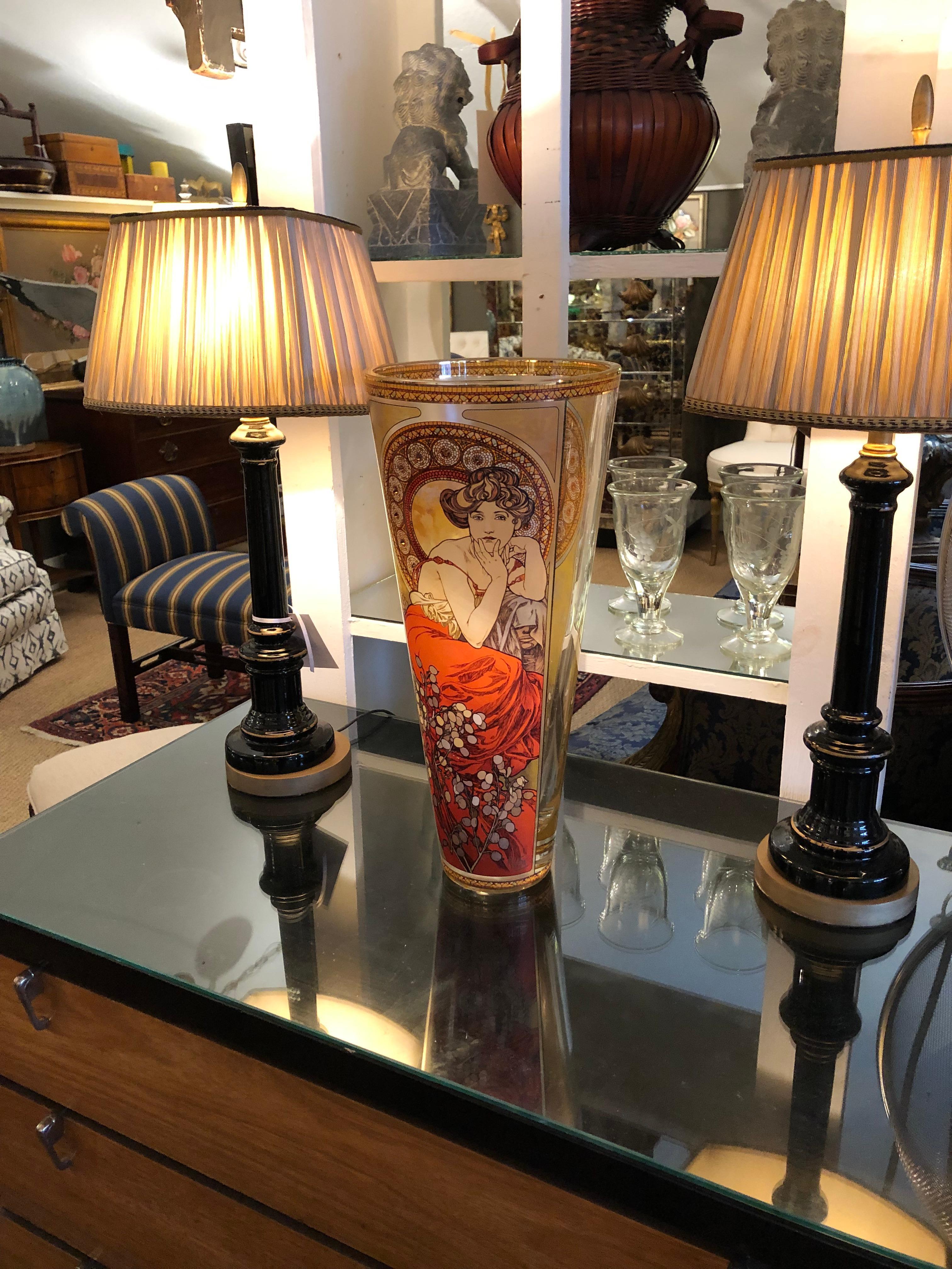 Iconique vase en verre Art Nouveau d'automne d'Alphones Mucha 6