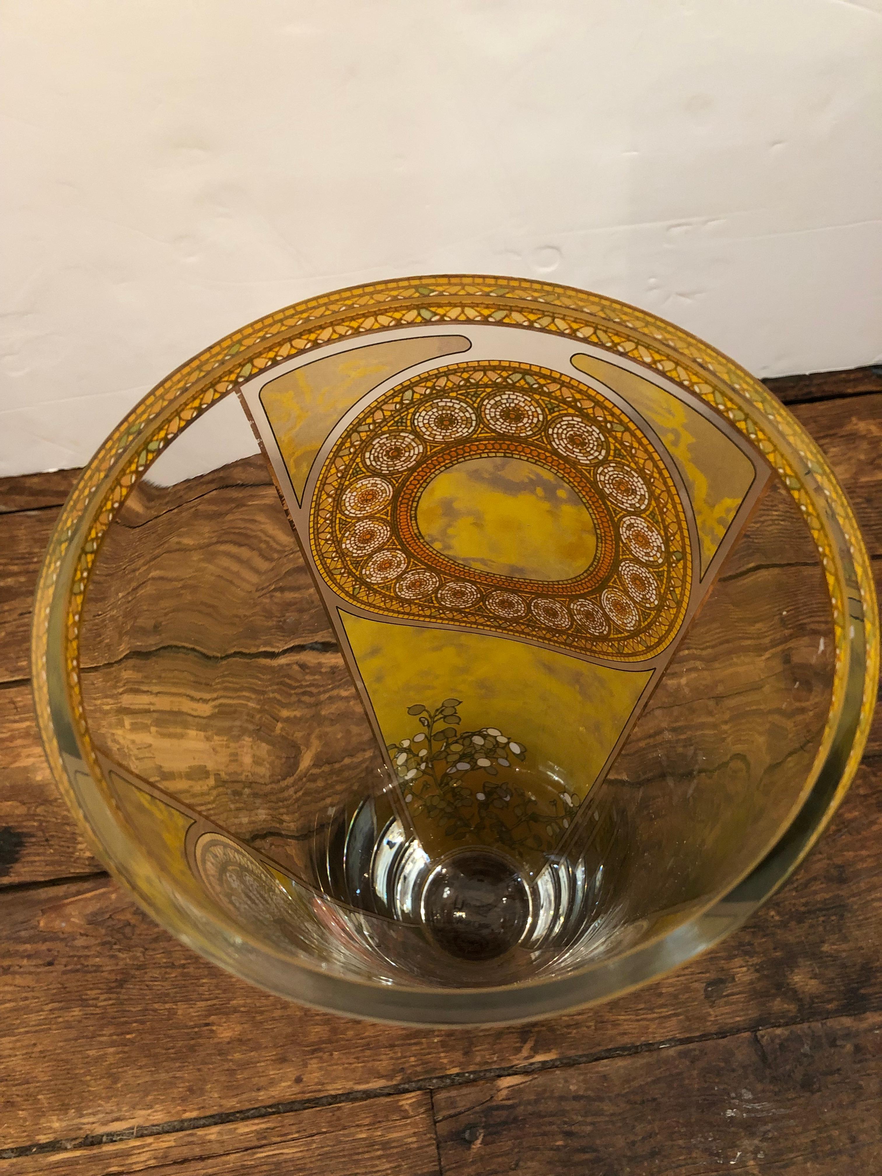 Iconic Alphones Mucha Art Nouveau Autumn Glass Vase 1