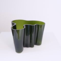 Iconic Alvar Aalto Savoy Glass Vase Model. 3030, Deep Green, Iittala 1960s
