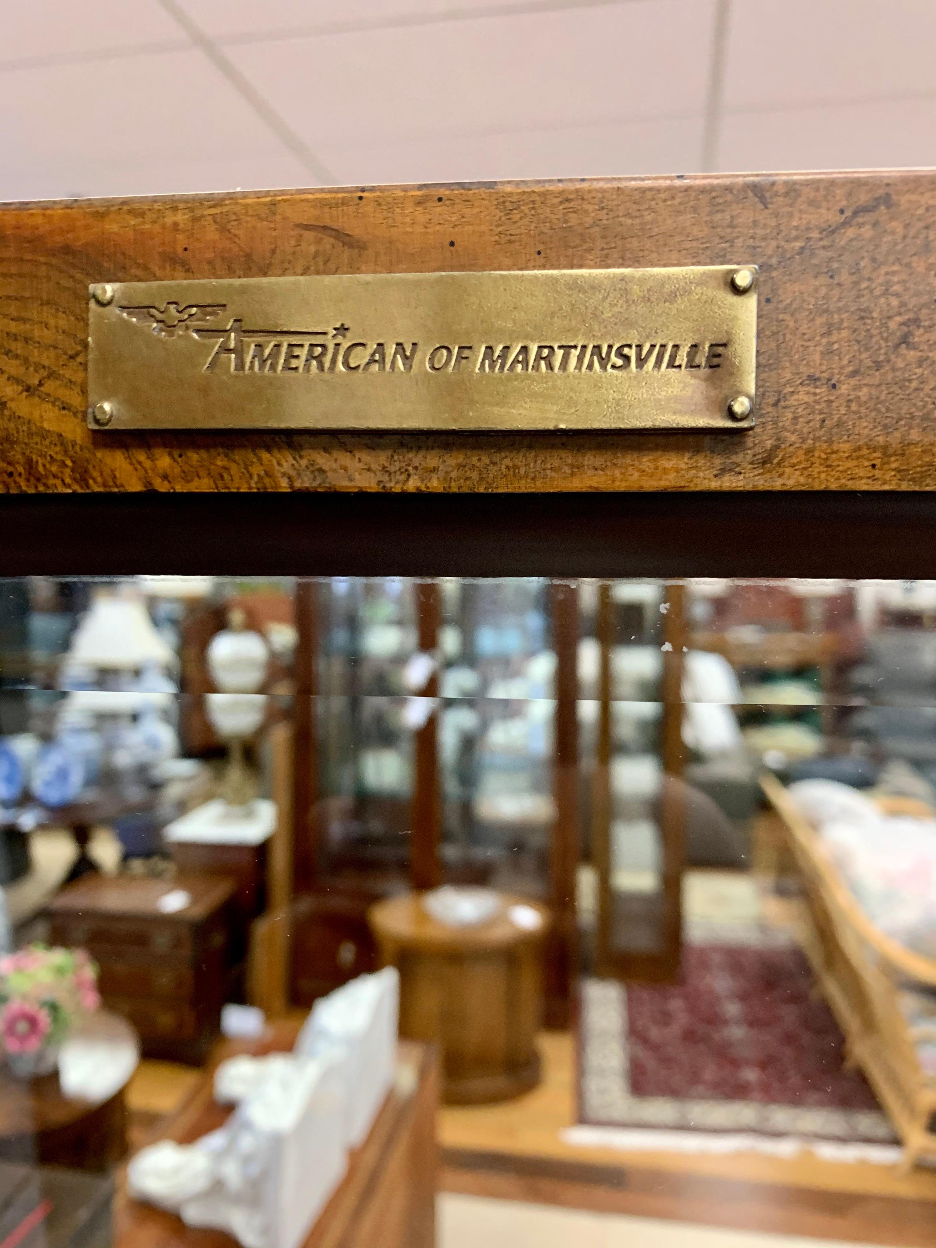 Mid-Century Campaign Style Vitrine Display Cabinet American of Martinsville 7