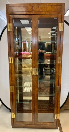 Mid-Century Campaign Style Vitrine Display Cabinet American of Martinsville