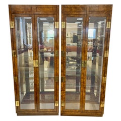 Iconic American of Martinsville Mid-Century Pair of Matching Campaign Vitrines
