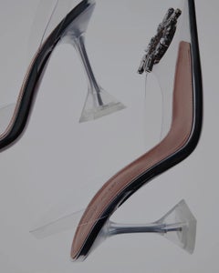 ICONIC Amina Muaddi Begum Cabestrillo de cristal 95 PVC transparente 38 / 8 como una joya