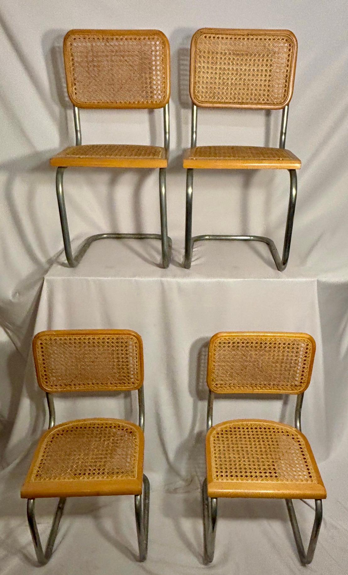 Brushed Iconic and rare children's Breuer chairs/ set of 4 For Sale