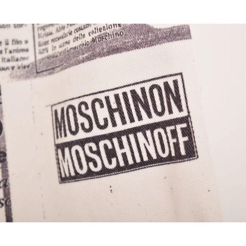 Women's Iconic Archival 1990's Vintage Moschino 'Newspaper' Print Gazette Jeans For Sale
