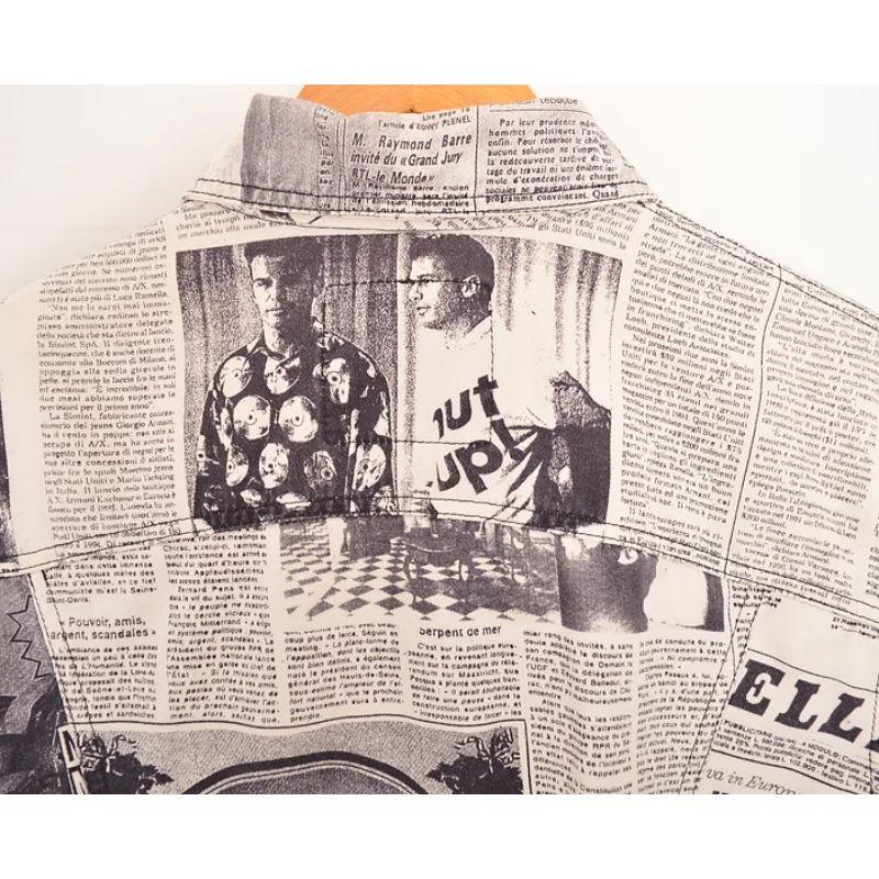 Iconic Archival 1990's Vintage Moschino 'Newspaper' Print Gazette Pattern Jacket For Sale 6