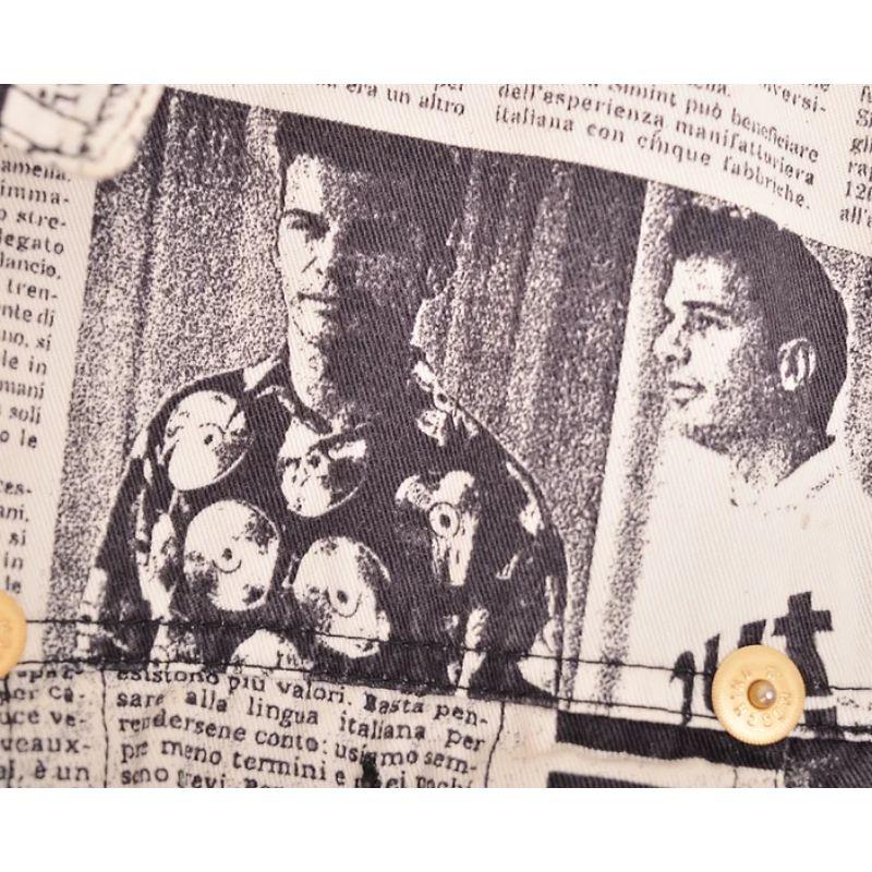 Iconic Archival 1990's Vintage Moschino 'Newspaper' Print Gazette Pattern Jacket For Sale 2