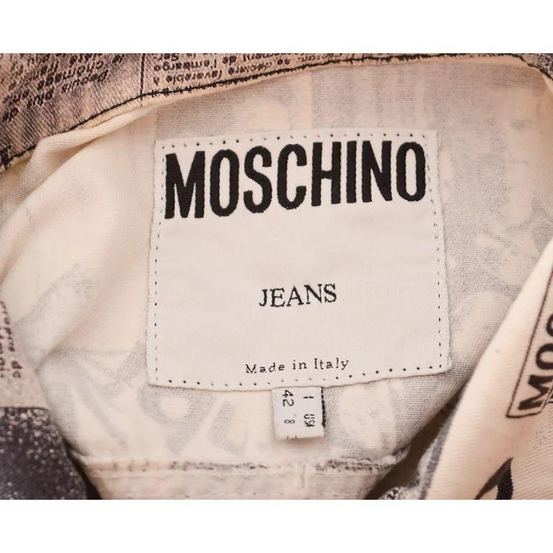 Iconic Archival 1990's Vintage Moschino 'Newspaper' Print Gazette Pattern Jacket For Sale 4