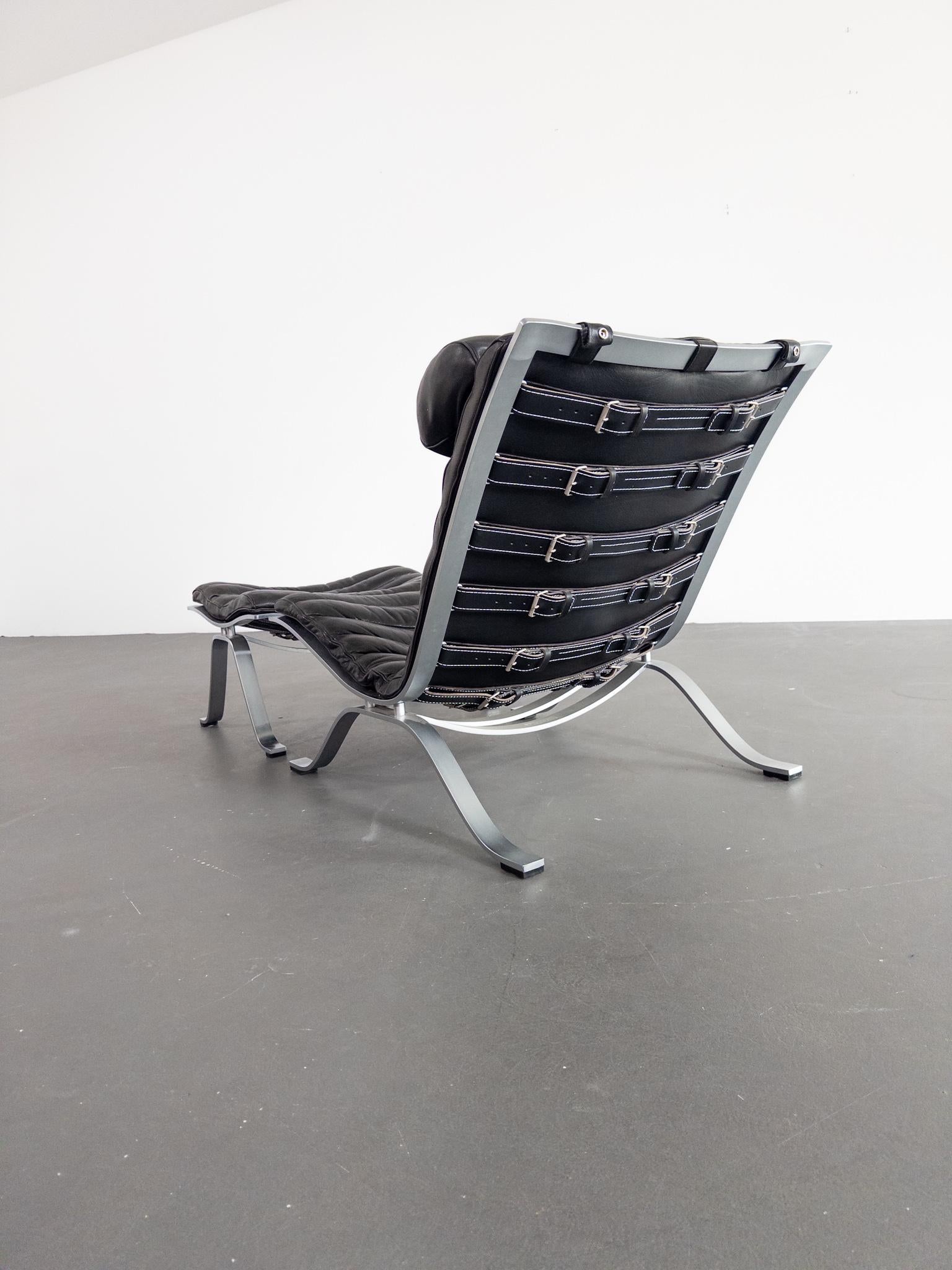 Iconic “Ari” Lounge Chair with Ottoman by Arne Norell For Sale 4