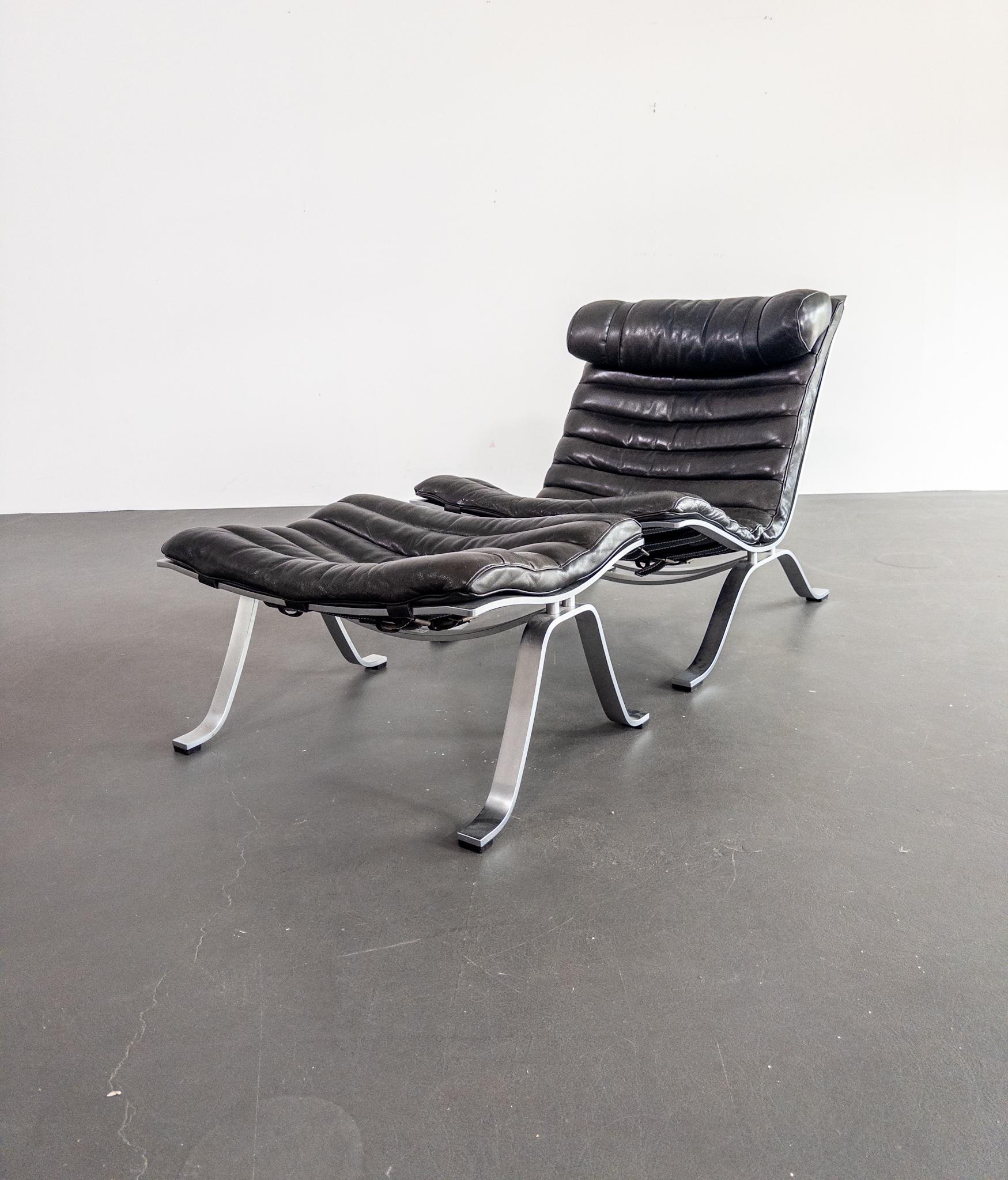 Swedish Iconic “Ari” Lounge Chair with Ottoman by Arne Norell For Sale