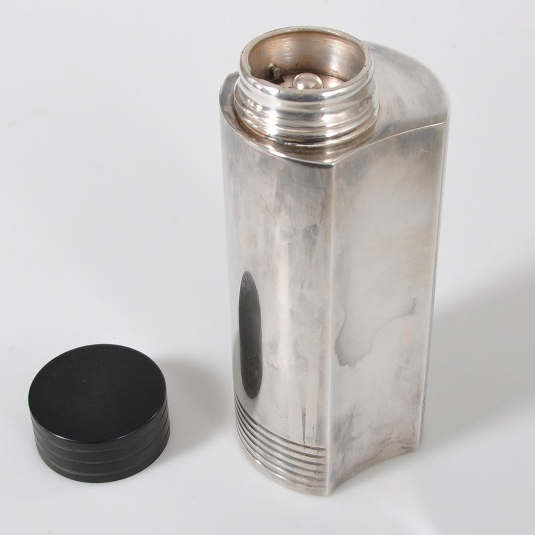 Mid-20th Century Iconic Art Deco Folke Arstrom Swedish Silver Plated Cocktail Shaker For Sale