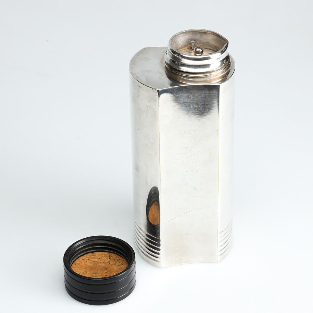 Iconic Art Deco Folke Arstrom Swedish Silver Plated Cocktail Shaker For Sale 2