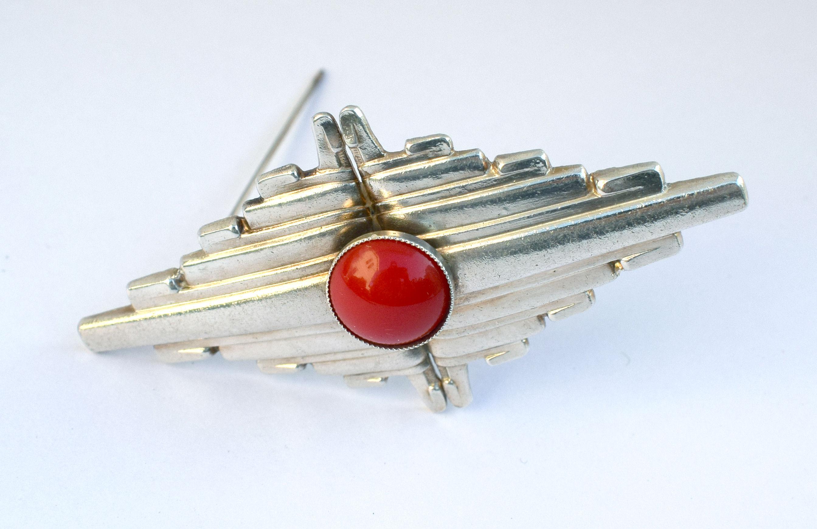 Iconic Art Deco Style Modernist Ladies Brooch 1