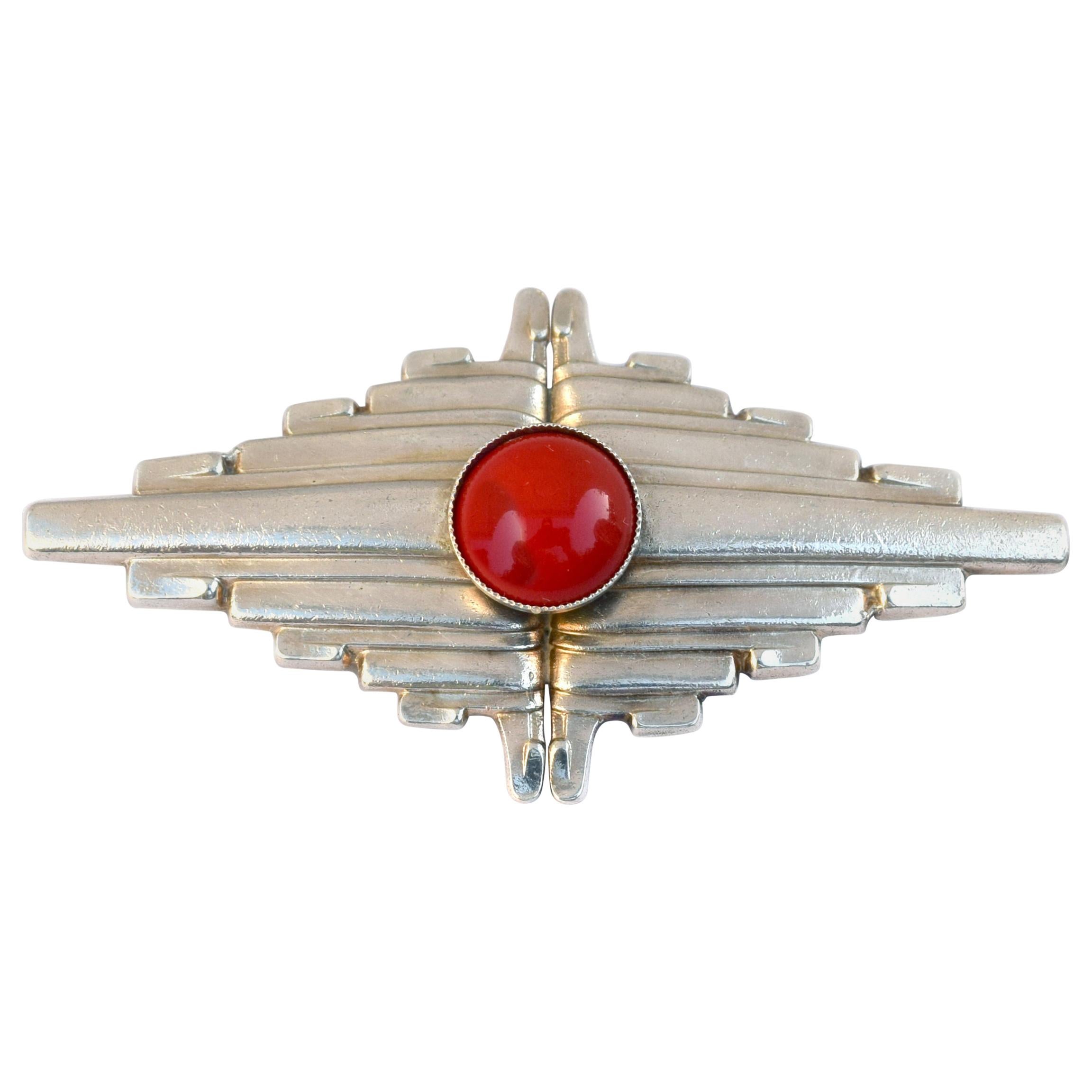 Iconic Art Deco Style Modernist Ladies Brooch