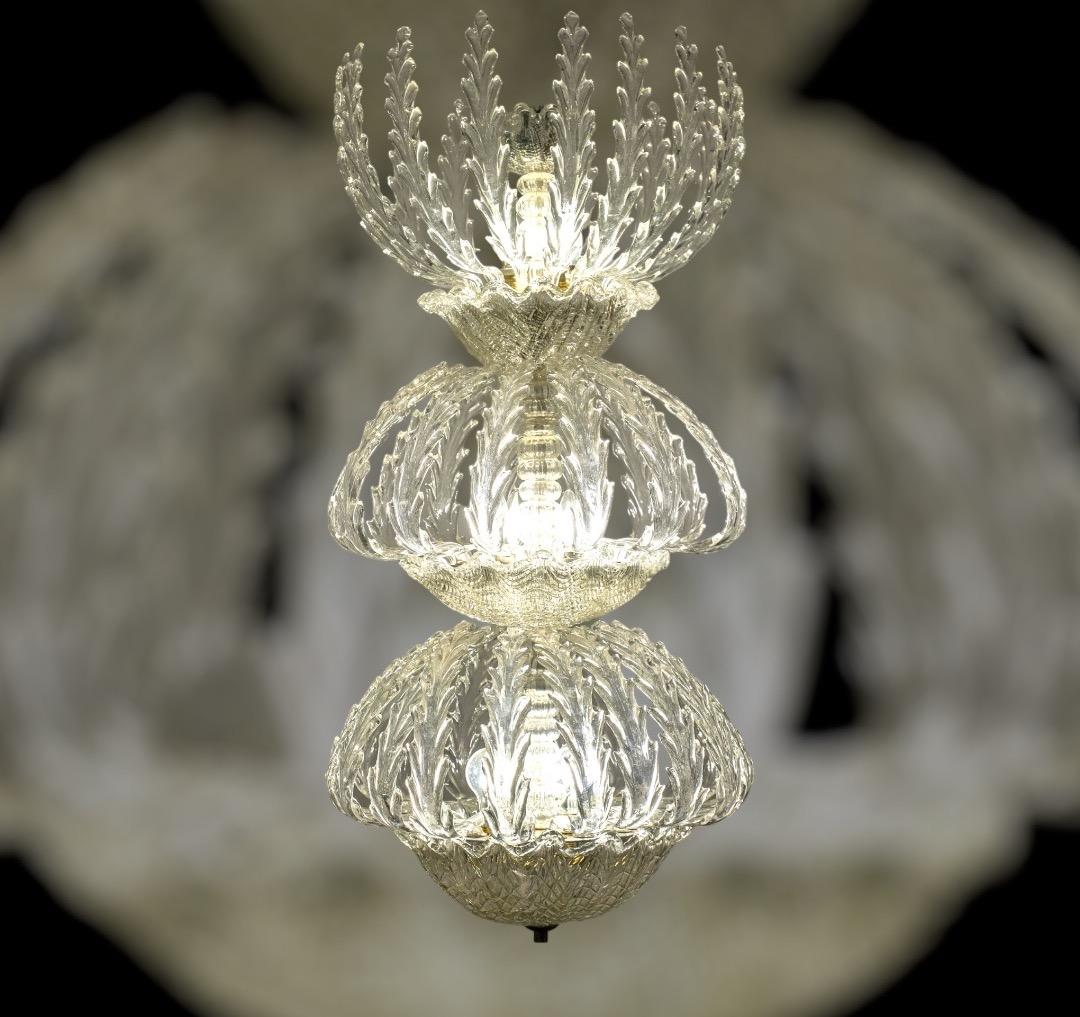 Iconic Art Deco Murano Glass Chandelier by Ercole Barovier, 1930s For Sale 2
