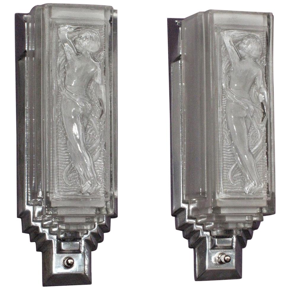 Iconic Art Deco Nude Sconces