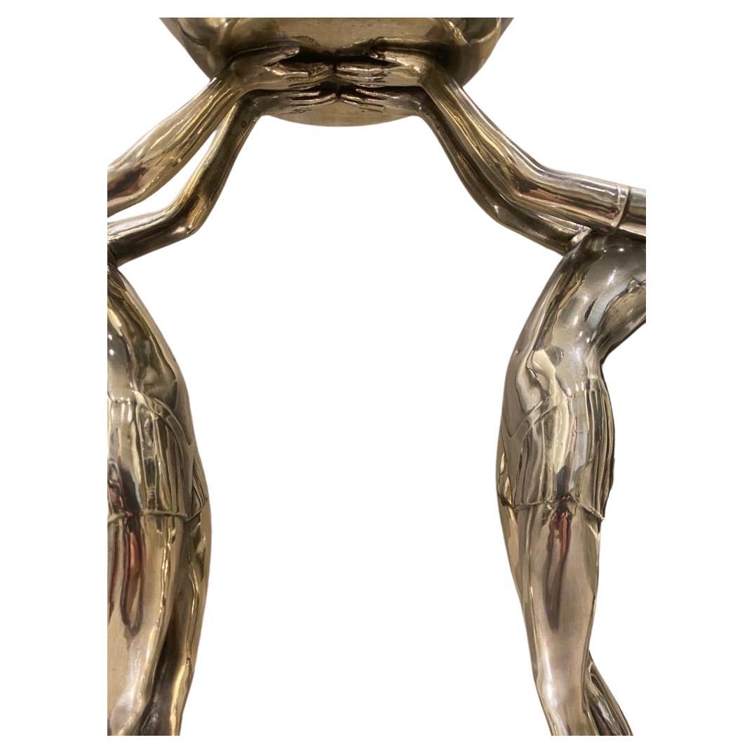 Lampe Art déco emblématique double dame en métal argenté et albâtre des années 1920 en vente 2