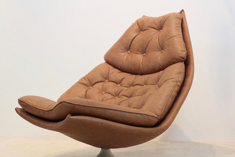 Iconic Artifort F588 Swivel Chair in Cognac Leather by Geoffrey Harcourt,  1960s at 1stDibs | f588 artifort, cognac swivel chair, artifort harcourt