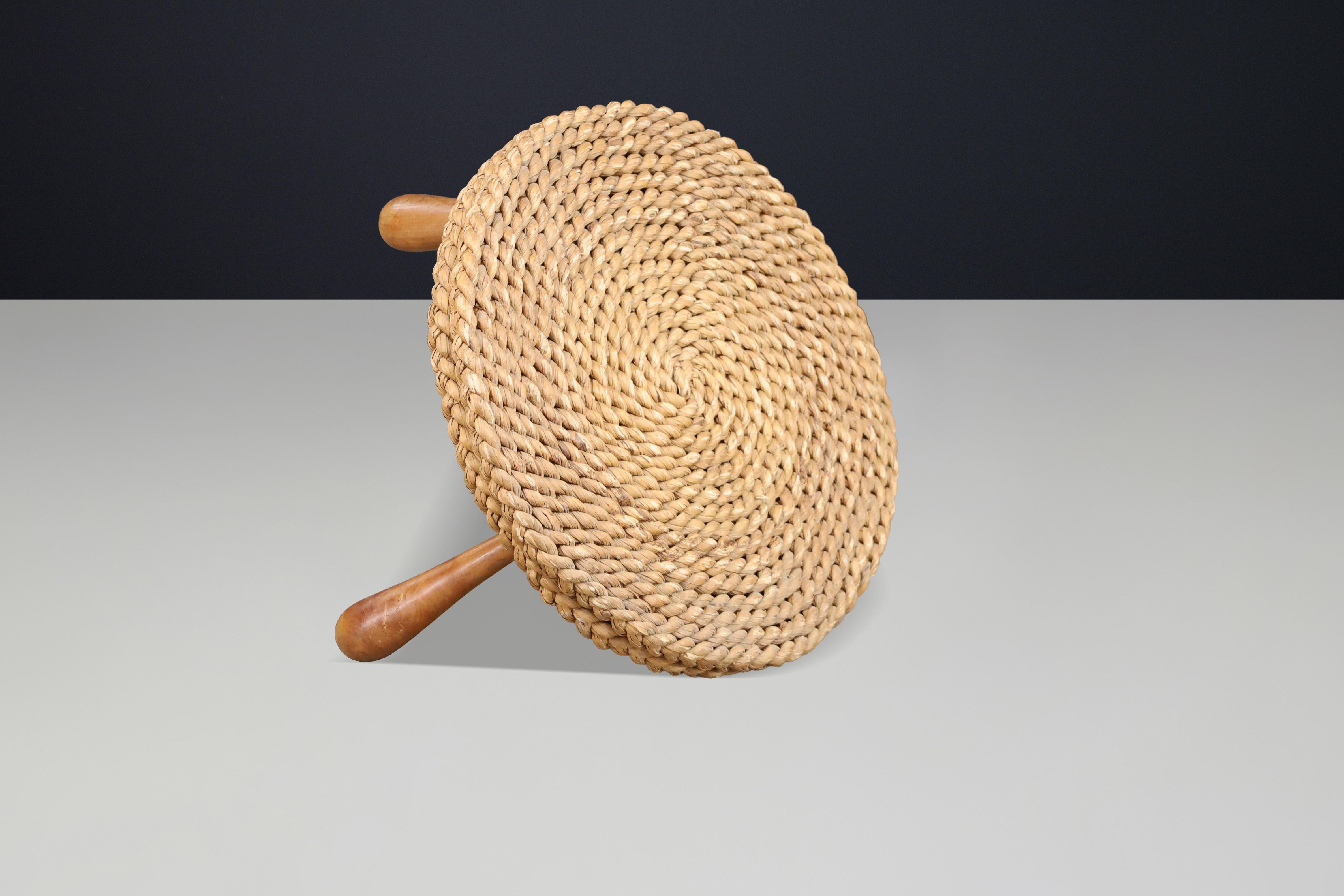 Iconic Audoux & Minet Rope Side / Coffee Table, France, 1950s in vendita 4