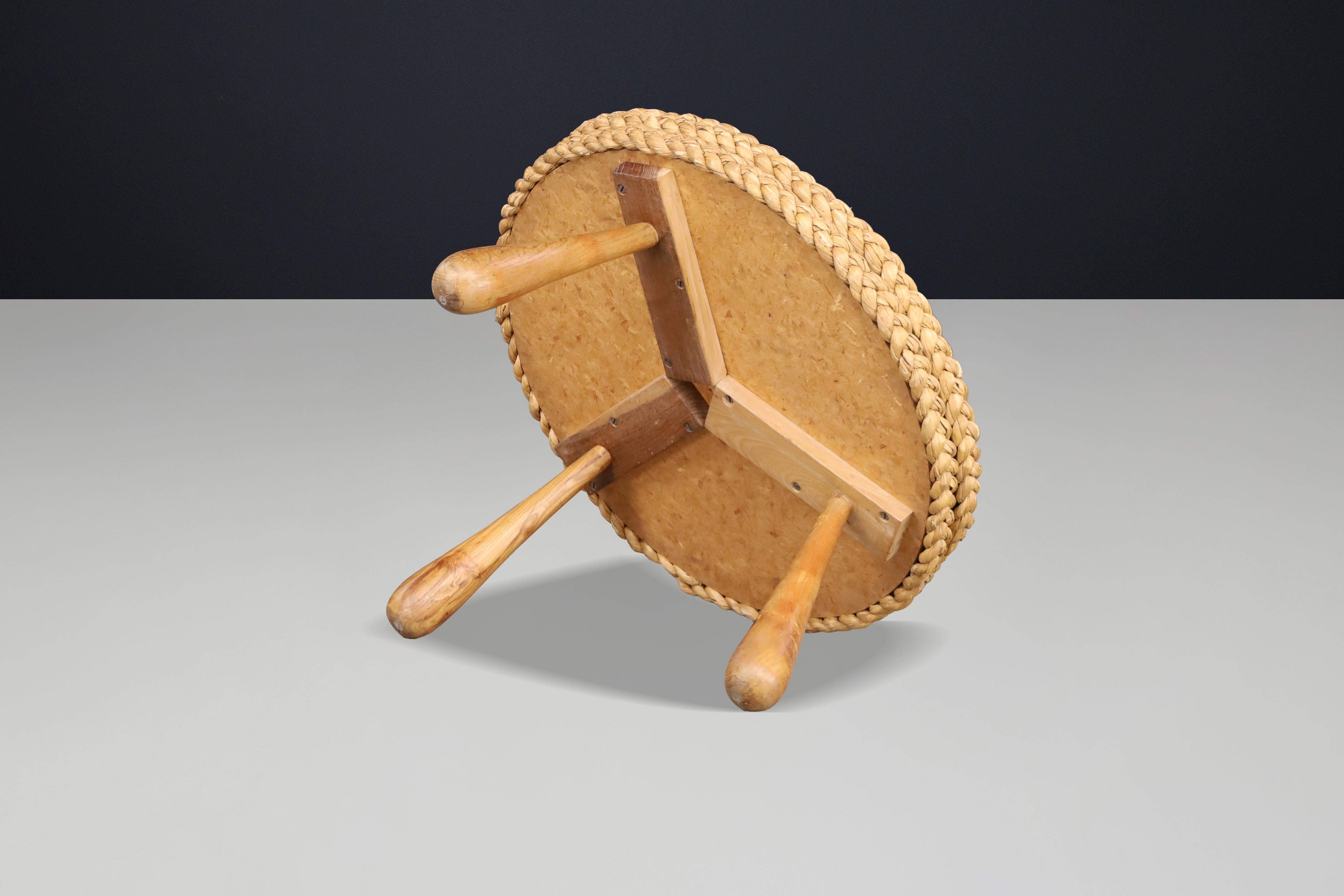 Iconic Audoux & Minet Rope Side / Coffee Table, France, 1950s in vendita 5