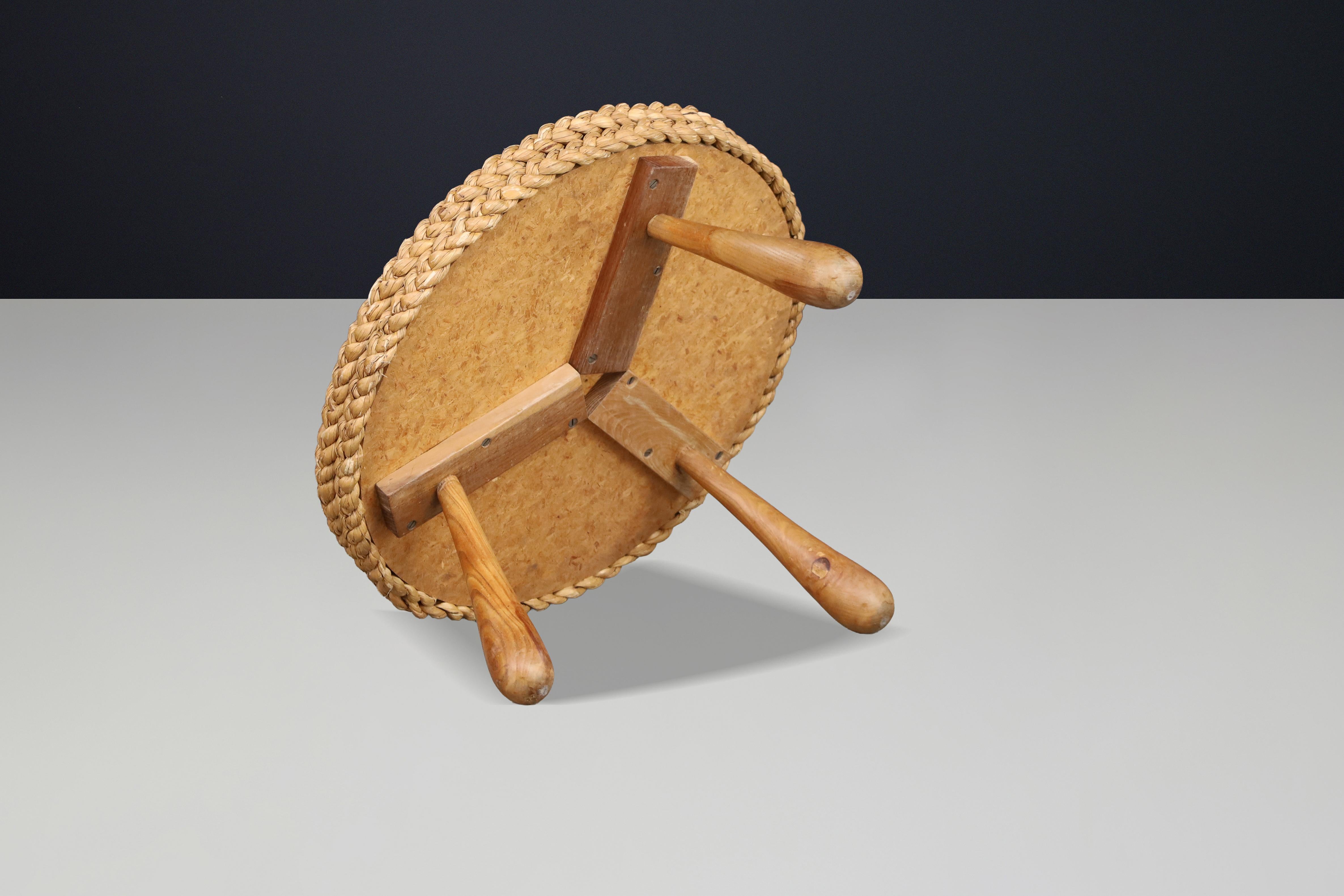 Iconic Audoux & Minet Rope Side / Coffee Table, France, 1950s in vendita 8