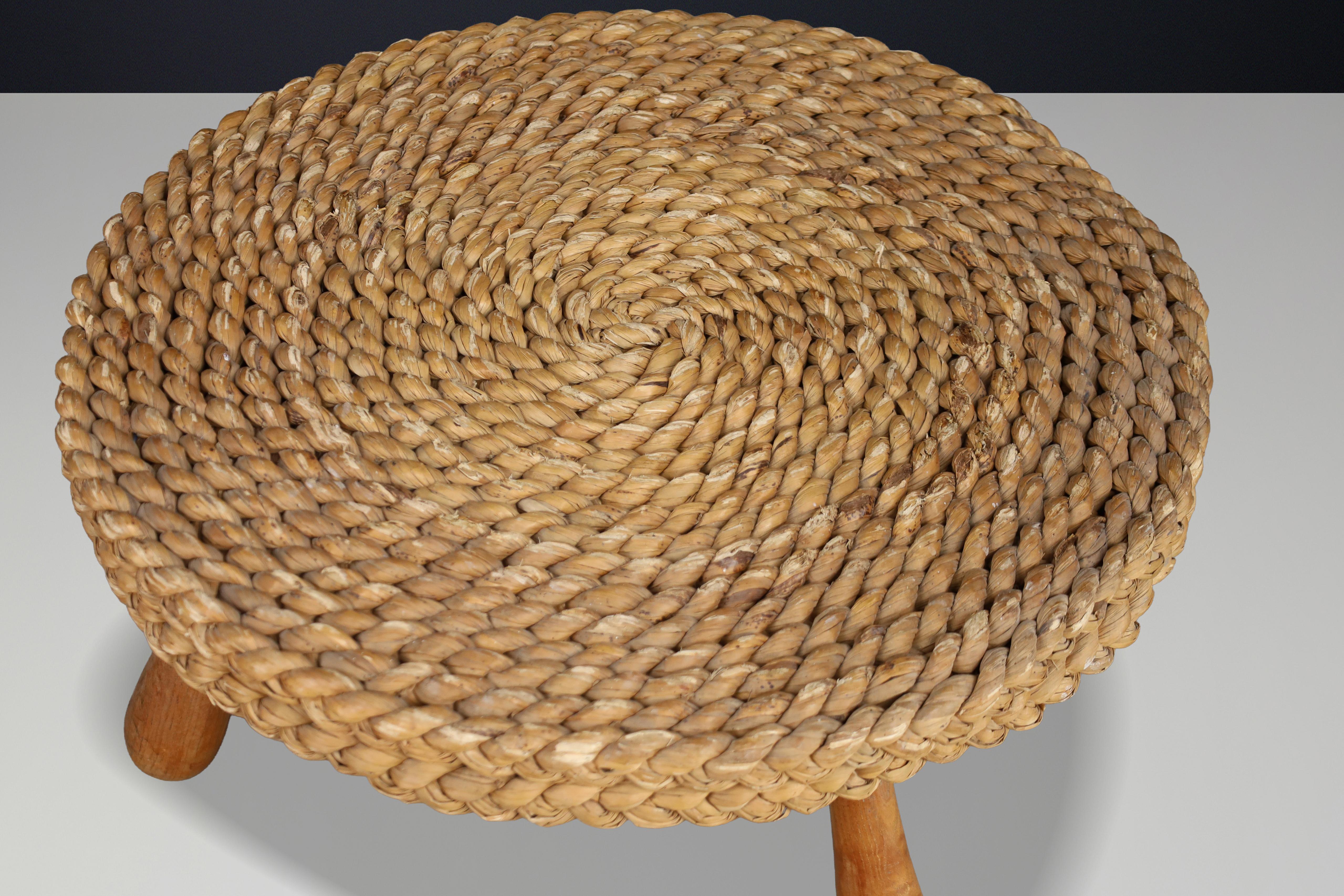 Iconic Audoux & Minet Rope Side / Coffee Table, France, 1950s in vendita 2