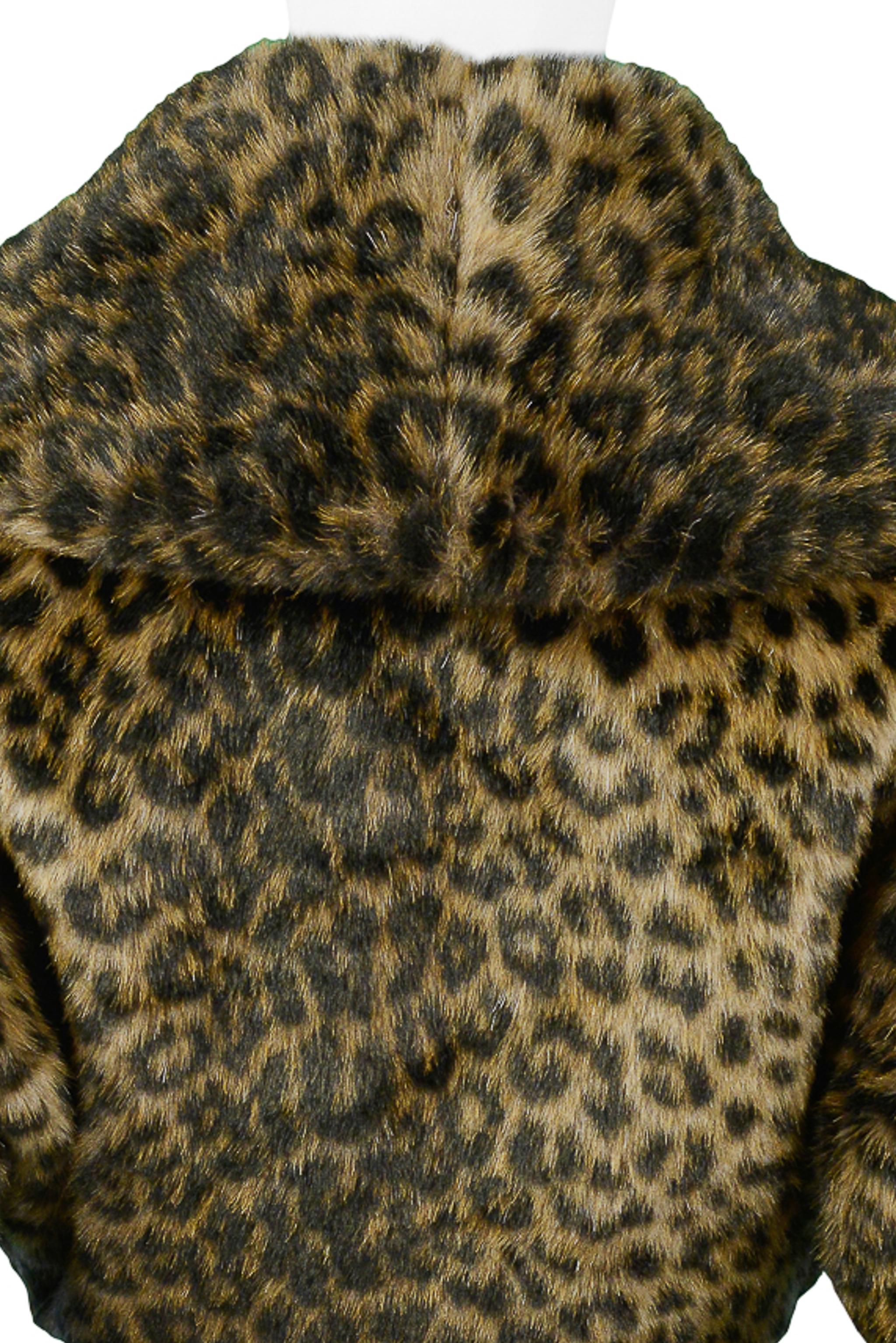 Iconic Azzedine Alaia Faux Leopard Cropped Runway Jacket 1991 2
