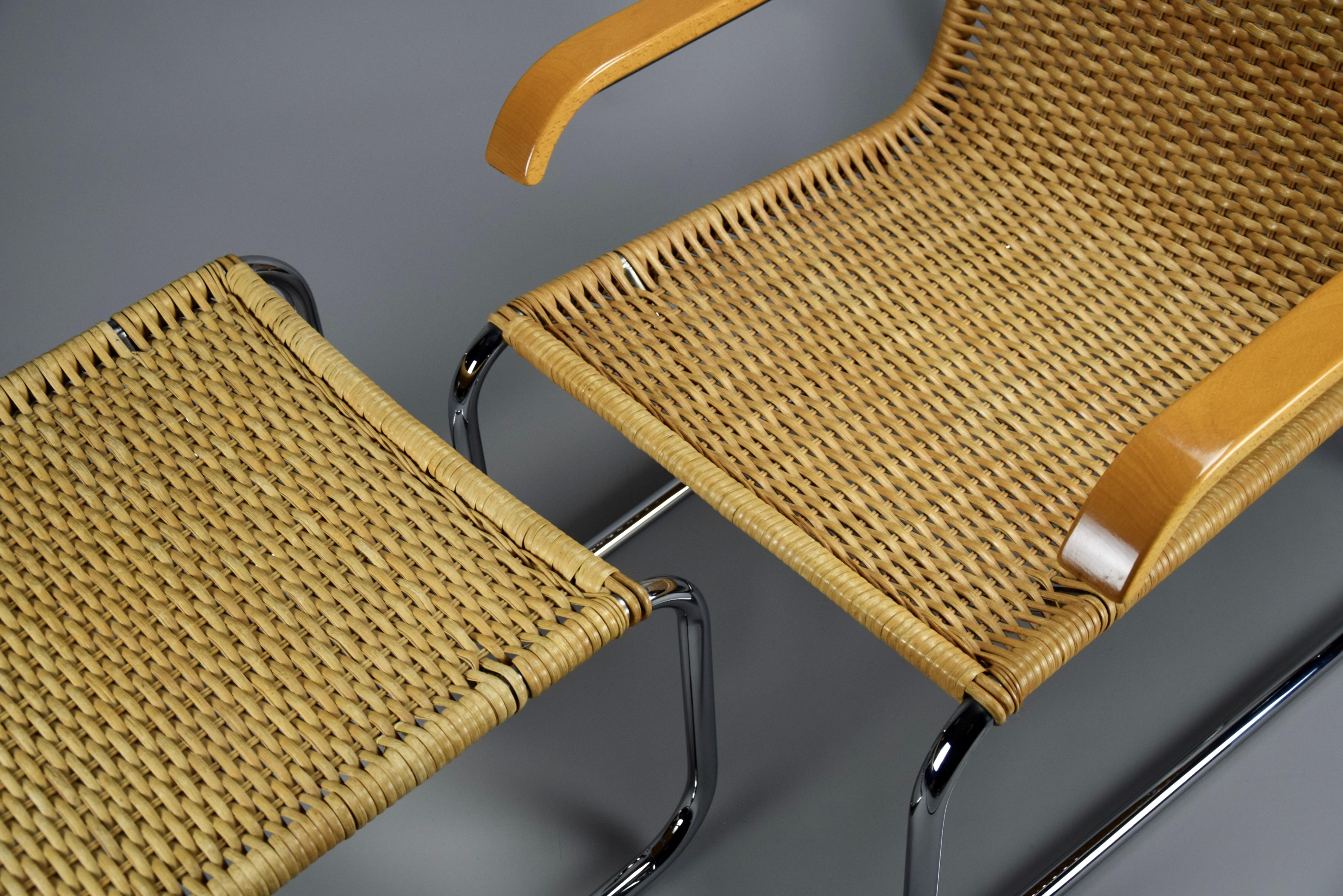 Iconic B35 Lounge Chair and Hocker by Marcel Breuer for Thonet 1970 For Sale 3