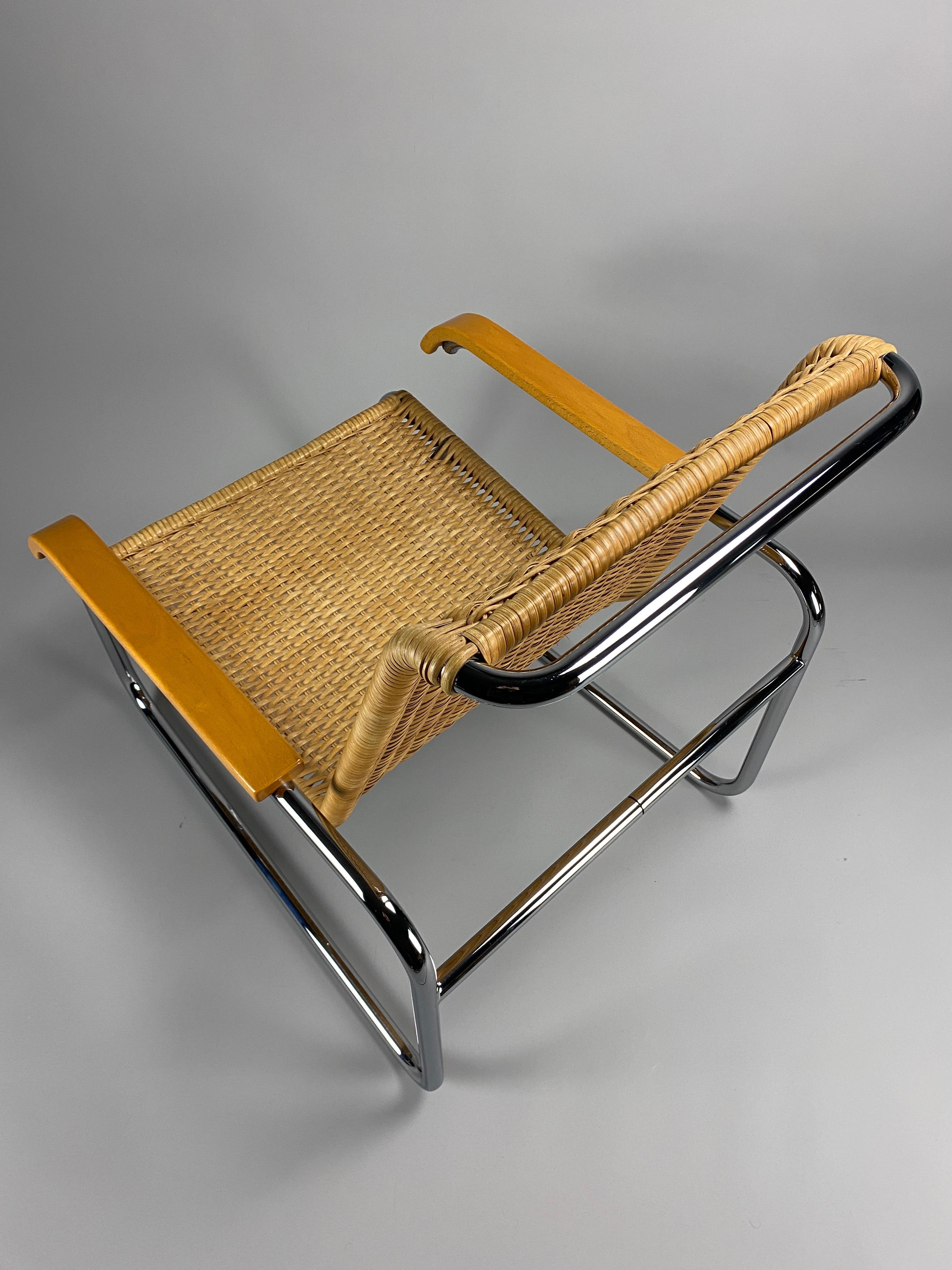 Iconic B35 Lounge Chair and Hocker by Marcel Breuer for Thonet 1970 For Sale 4