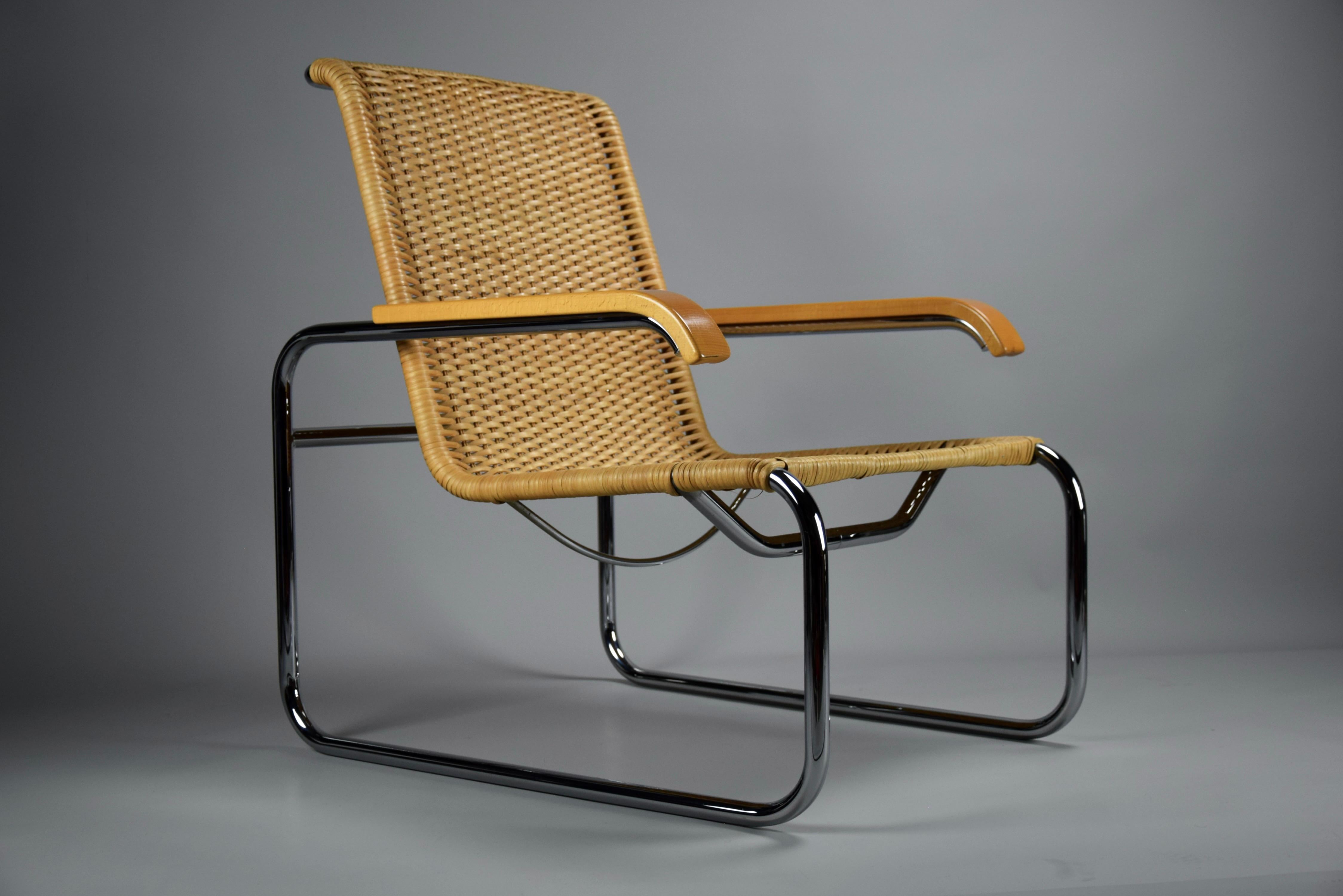 Iconic B35 Lounge Chair and Hocker by Marcel Breuer for Thonet 1970 For Sale 7