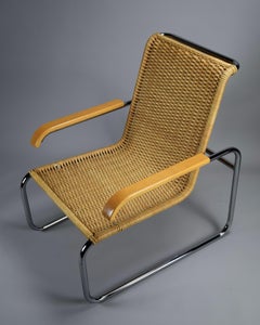 Iconic B35 Lounge Chair and Hocker by Marcel Breuer for Thonet 1970