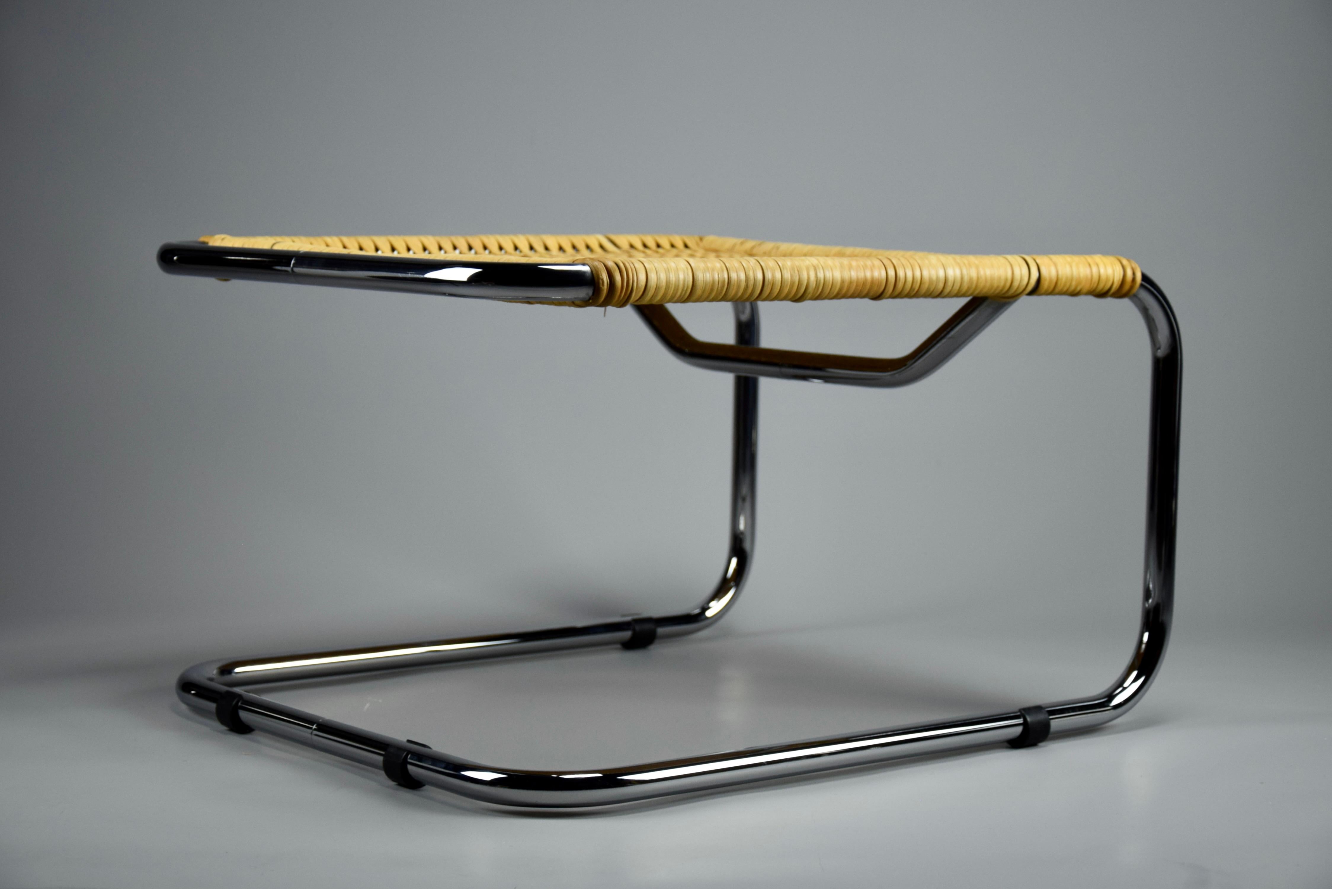 German Iconic B35 Lounge Chair and Hocker by Marcel Breuer for Thonet 1970 For Sale