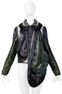 Iconic Balenciaga By Nicolas Ghesquiere Green Parachute Jacket 2003