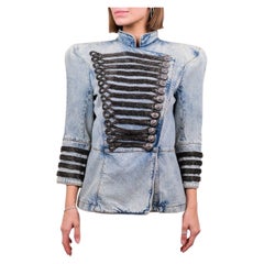Iconic Balmain Military Embellished Denim Jacket